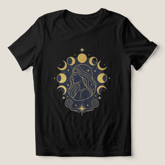 Camiseta Triblenda Celestial Goddess Moon & Stars Women’s T-Shirt (Diseño delantero )
