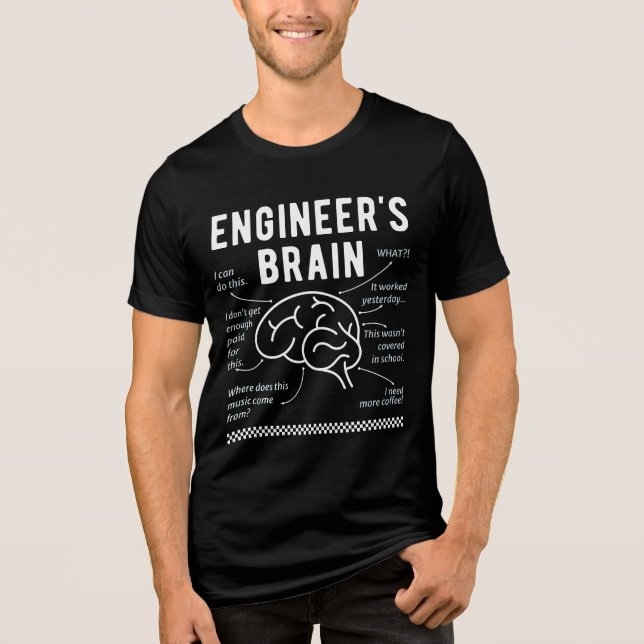 Camiseta Triblenda Cerebro de ingeniero - Humor STEM gracioso para es (Anverso)