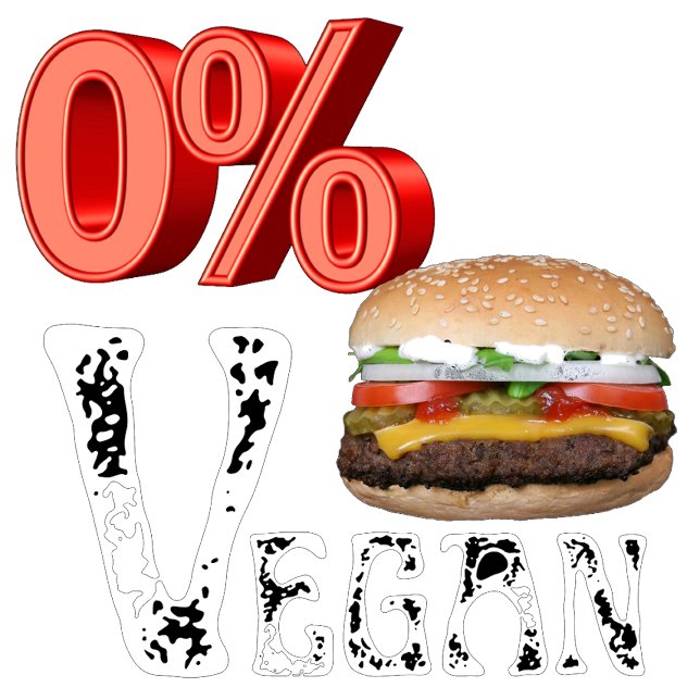 Camiseta Triblenda Cero por ciento Vegan Cheeseburger (Subido por el creador)