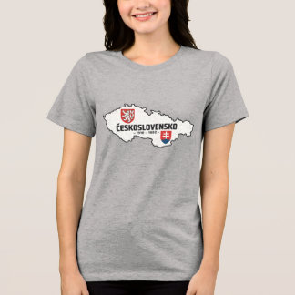 Camiseta Triblenda Československo 1918-1992 Mapa Antiguo Deteriorada