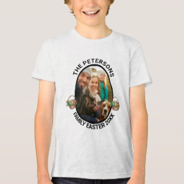 Camiseta Triblenda Cesta de huevos de Pascua con foto familiar person