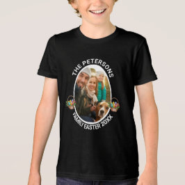Camiseta Triblenda Cesta de huevos de Pascua con foto familiar person