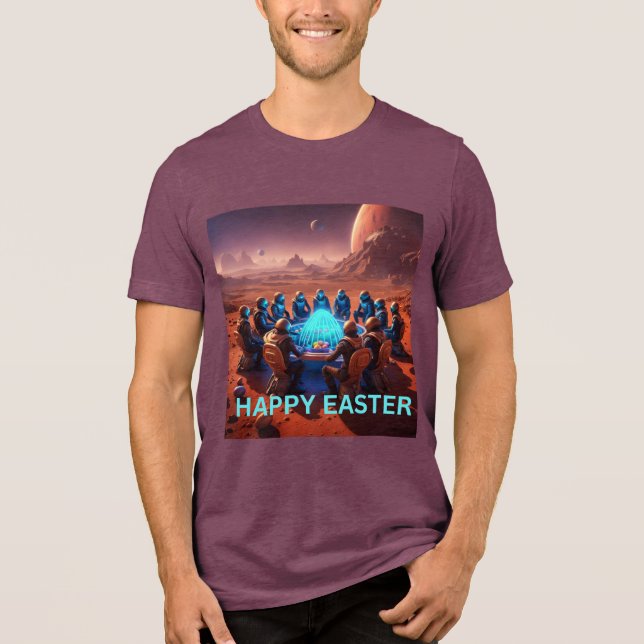 Camiseta Triblenda Cesta de Pascua y huevos para extranjeros (Anverso)