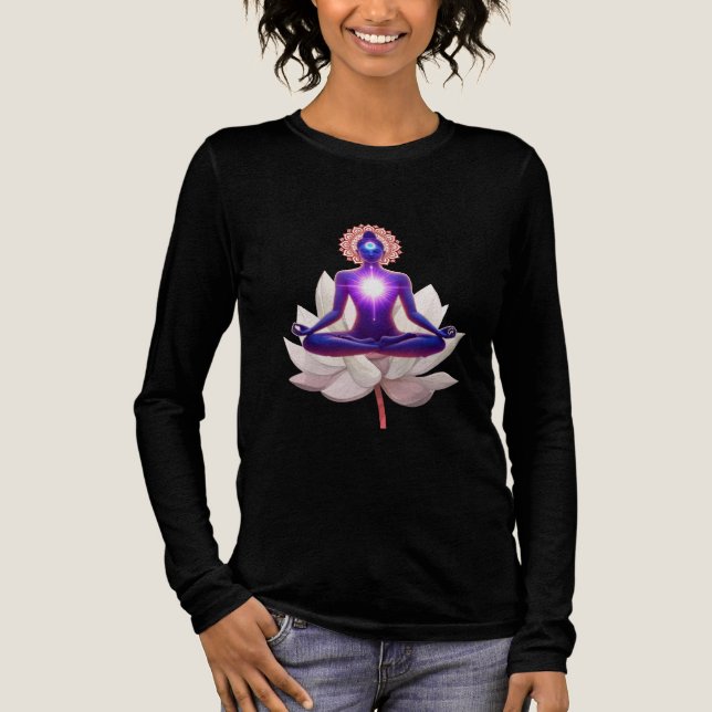 Camiseta Triblenda Chakra Awakening – Radiant Soul on Lotus (Anverso)