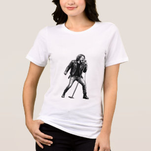 Camiseta Triblenda Chaqueta de cuero de cantante de rock vintage con
