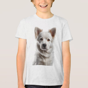 Camiseta Triblenda Charming White Shepherd Puppy Portrait