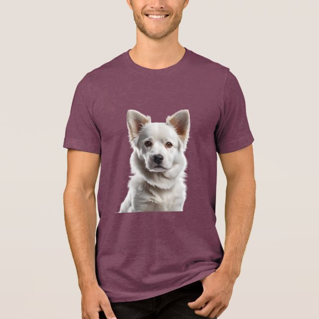 Camiseta Triblenda Charming White Shepherd Puppy Portrait (Anverso)