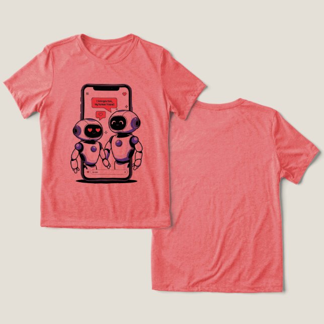 Camiseta Triblenda Chats de amor de tecnología (Diseño Anverso y Reverso)