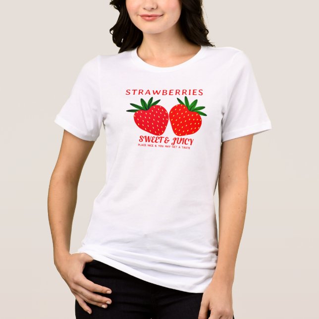 Camiseta Triblenda Cheeky Sweet Juicy Strawberries Tee - Berry Shirt (Anverso)