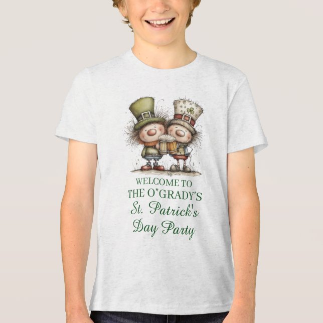 Camiseta Triblenda Cheerful St. Patrick’s Day Party Illustration (Anverso)