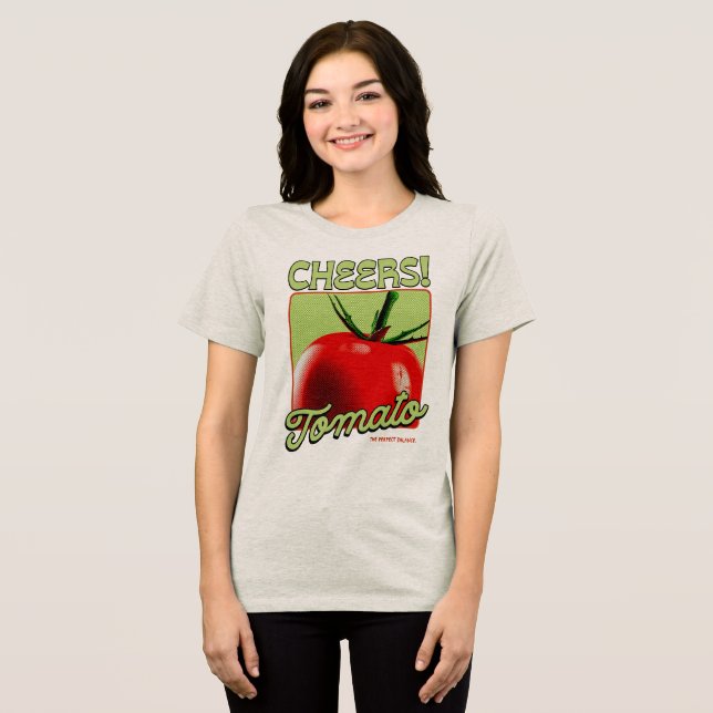 Camiseta Triblenda Cheers Tomato Retro Pop Art (Anverso Completo )