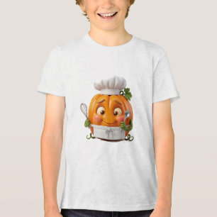 Camiseta Triblenda Chef de Calabaza Acuarela Lindo Halloween Cocina C