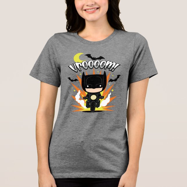 Camiseta Triblenda Chibi Batman Batcycle (Anverso)
