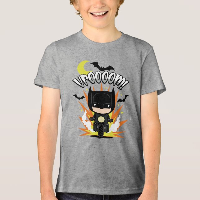 Camiseta Triblenda Chibi Batman Batcycle (Anverso)