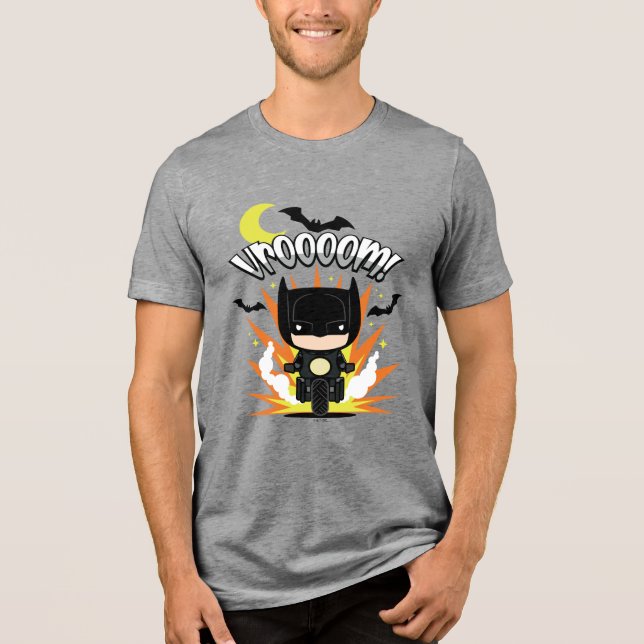 Camiseta Triblenda Chibi Batman Batcycle (Anverso)