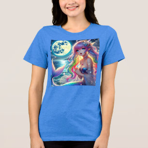 Camiseta Triblenda Chica Anime Cantando Pixie de Luna Llovizna Sirena