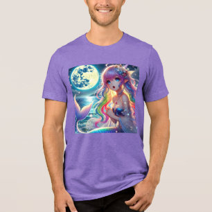 Camiseta Triblenda Chica Anime Cantando Pixie de Luna Lluvia de Color