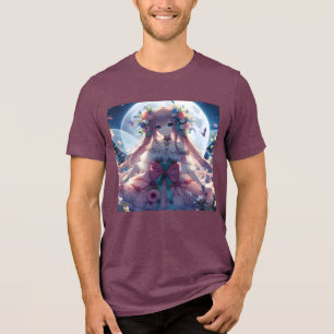 Camiseta Triblenda Chica Anime Flor Luna Hada