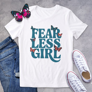 Camiseta Triblenda Chica audaz Camisas Verde azuladas de mariposa sin