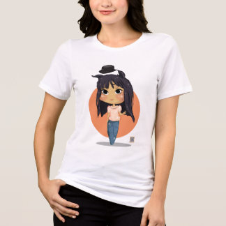 Camiseta Triblenda Chica Chibi con pelo de gato-oído