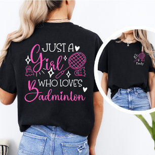 Camiseta Triblenda Chica de Bádminton Nombre Personalizado Doble Cara