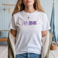 Chica de bicicleta de montaña ironía púrpura
