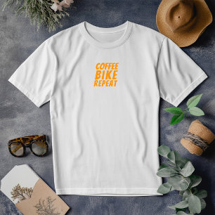 Camiseta Triblenda Chica de bicicleta retro Ironía naranja