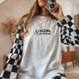 Camiseta Triblenda Chica de bicicleta retro Ironía negra