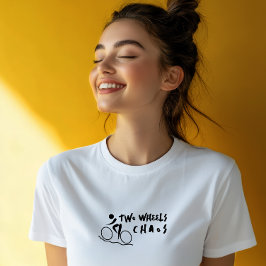 Camiseta Triblenda Chica de bicicleta retro Ironía negra