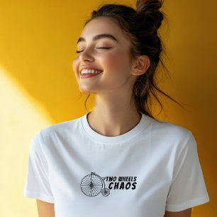 Camiseta Triblenda Chica de bicicleta retro Ironía negra
