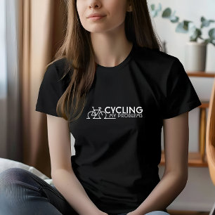 Camiseta Triblenda Chica de bicicleta retro Ironía negro blanco