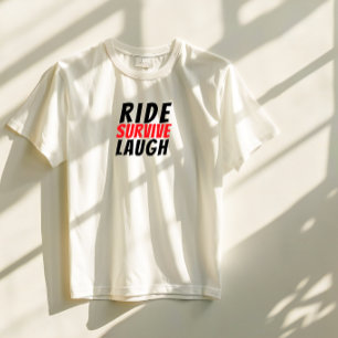 Camiseta Triblenda Chica de bicicleta retro Ironía negro rojo