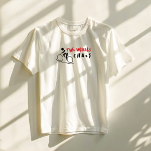 Camiseta Triblenda Chica de bicicleta retro Ironía negro rojo