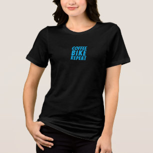 Camiseta Triblenda Chica de bicicleta retro Ironía turquesa