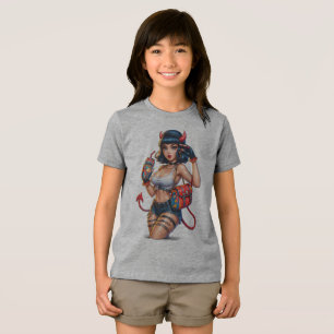 Camiseta Triblenda Chica de energía del diablo Tee gráfico - Edgy Ani