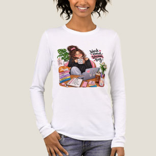 Camiseta Triblenda Chica de estudio de café acogedor: Trabaja duro, s