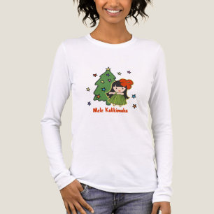 Camiseta Triblenda Chica de Hula hawaiano del navidad de las mieles