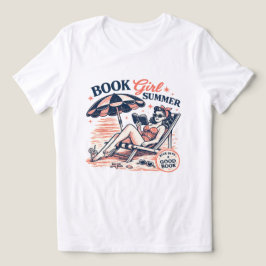 Camiseta Triblenda Chica de Libro de Lectura de Playa Retro Verano