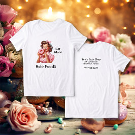 Camiseta Triblenda Chica De Pin-Up Baker Tema Doughnut