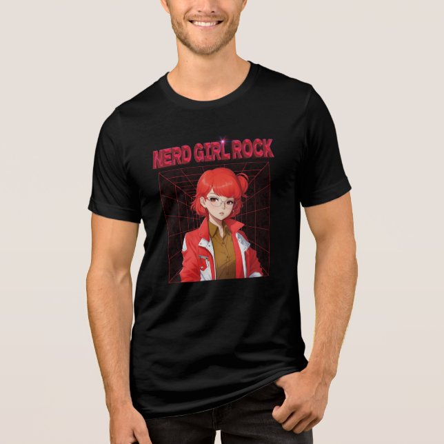 Camiseta Triblenda Chica de Rock Nerd (Anverso)