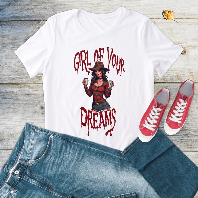 Camiseta Triblenda Chica de tus sueños divertido horror de Halloween (Subido por el creador)