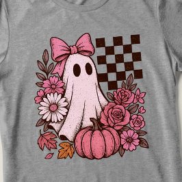 Camiseta Triblenda Chica fantasma de coqueta rosa retro con Bow Hallo