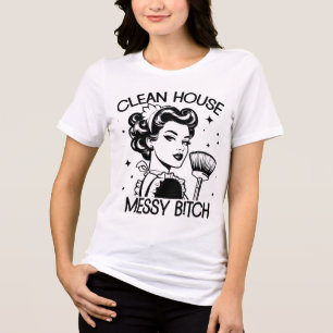 Camiseta Triblenda Chica Glam Retro de los 50 Cita Divertida y Sarcás