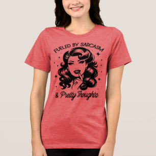 Camiseta Triblenda Chica Glam Retro de los 50 Cita Divertida y Sarcás