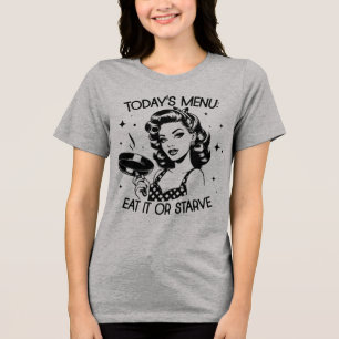Camiseta Triblenda Chica Glam Retro de los 50 Cita Divertida y Sarcás