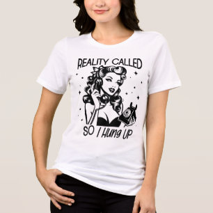 Camiseta Triblenda Chica Glam Retro de los 50 Cita Divertida y Sarcás