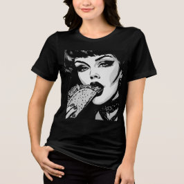 Camiseta Triblenda Chica gótica de estilo gráfico BW de los 50 comien