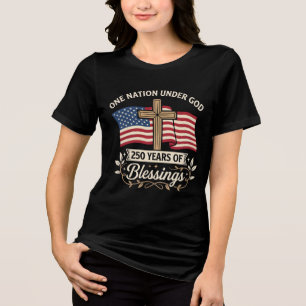 Camiseta Triblenda Chica Patriota Ama a Jesús Y a América También