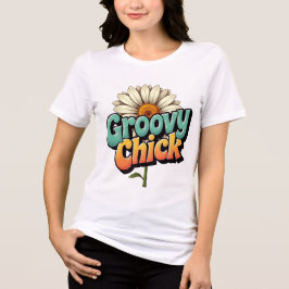 Camiseta Triblenda Chica Retro Groovy Pascua Daisy Flor Power