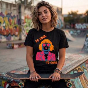 Camiseta Triblenda Chica Retro Synthwave de los 80 "Demasiado Cool pa
